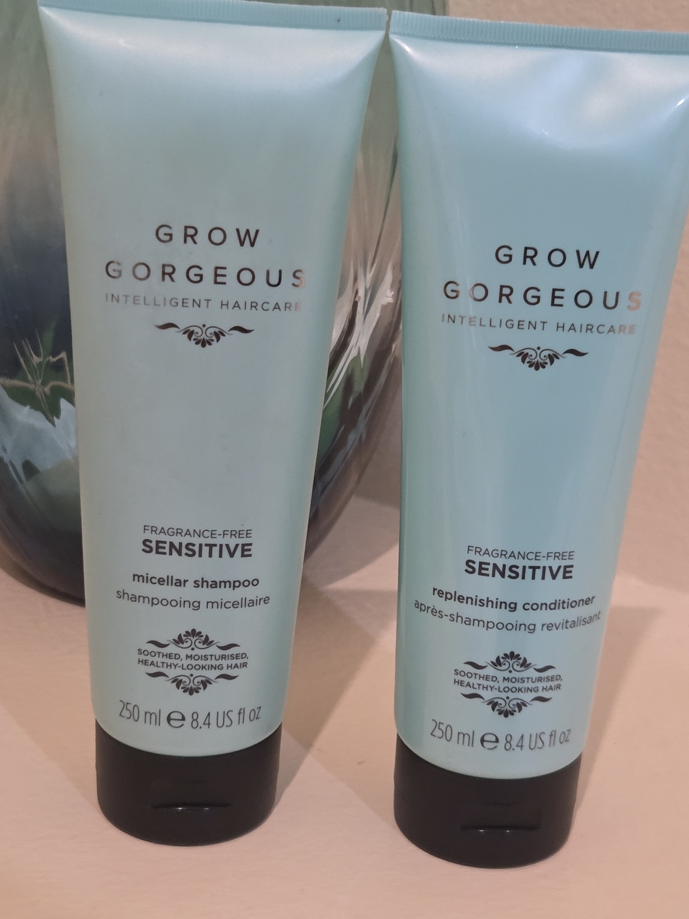 Grow Gorgeous Sensitive Shampoo & Conditioner Set 8.4 oz Fragrance-Free Micellar